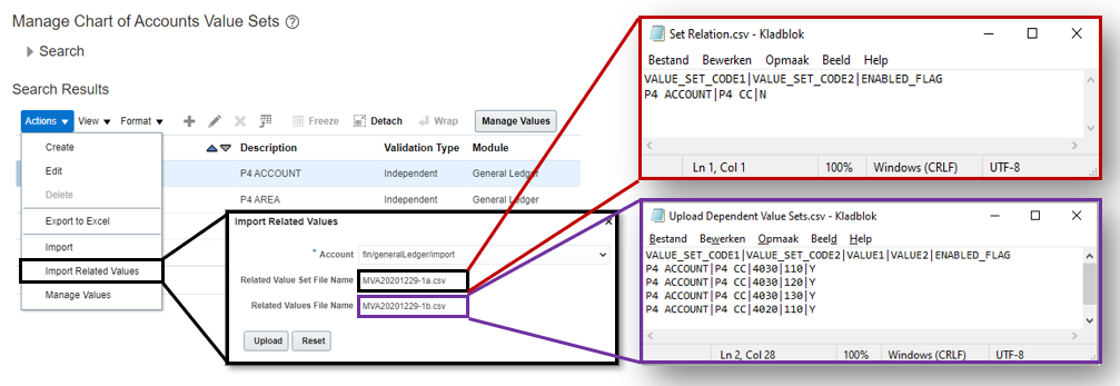 Create relationship and upload values via CSV in cross-validation rules